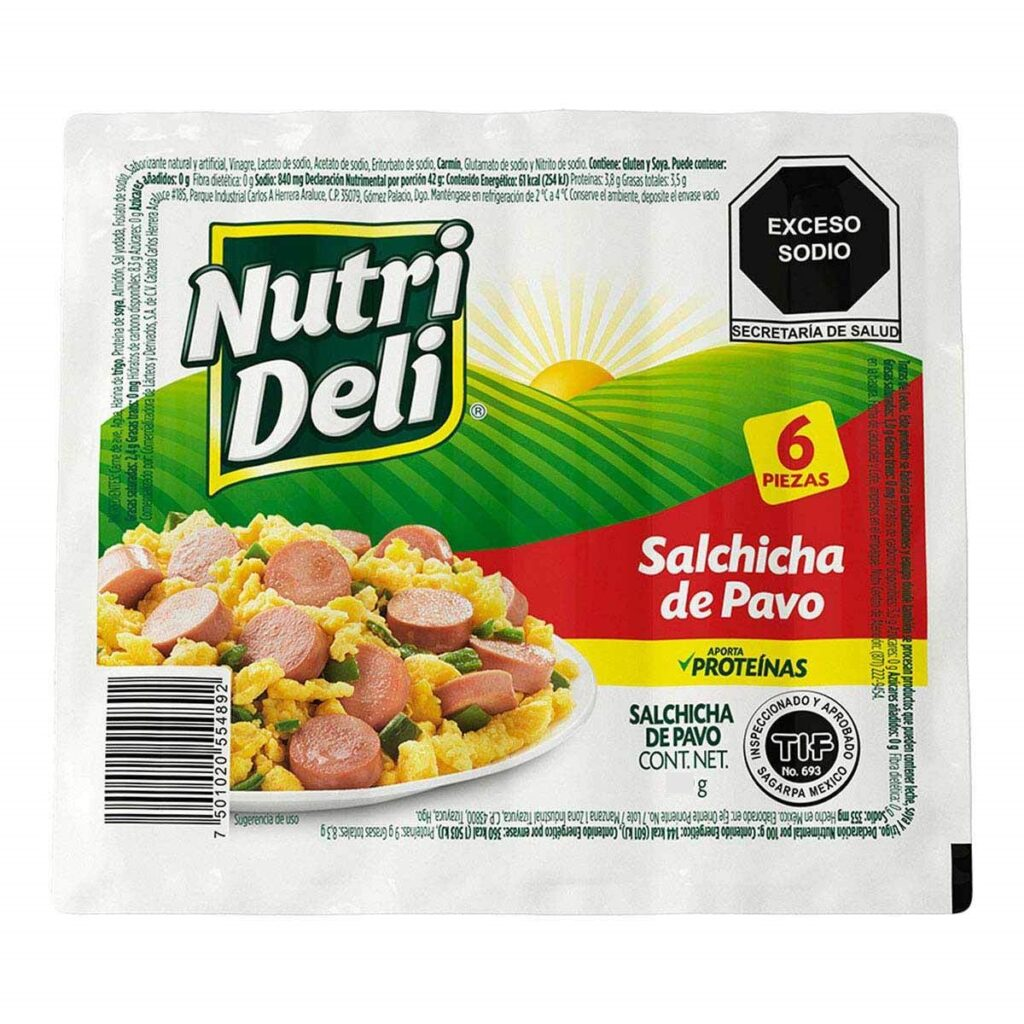 SALCHICHA PAVO NUTRI DELI 250GRS